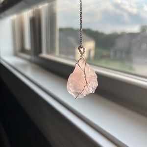 handmade Rose Quartz necklace